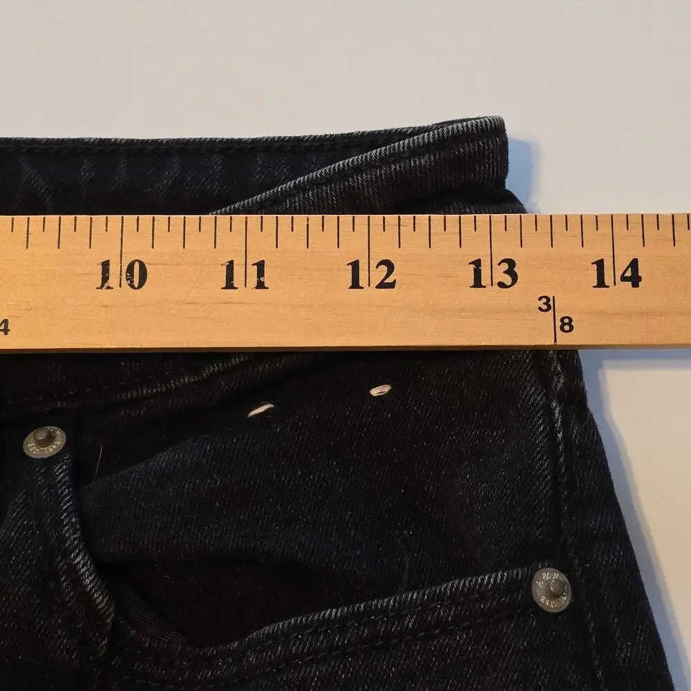 Abercrombie & Fitch Curve Love Jeans Womens 2R Black Skinny High Rise Split Hem